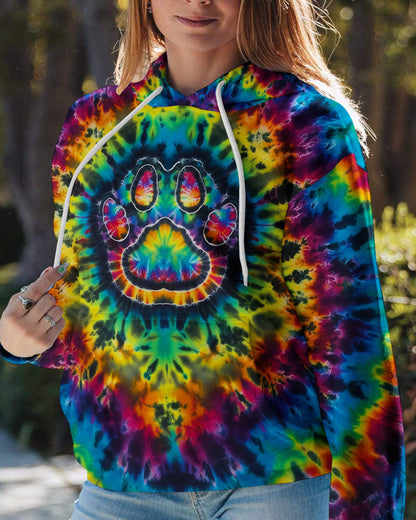 PAW PRINT VIBES TIE DYE ALL OVER PRINT - KMTM0511257
