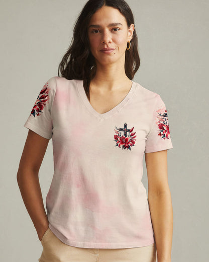 (Hot Deal) God Is With You Lilies Cross Women's All Over Print Shirt  -  Tltr0702252