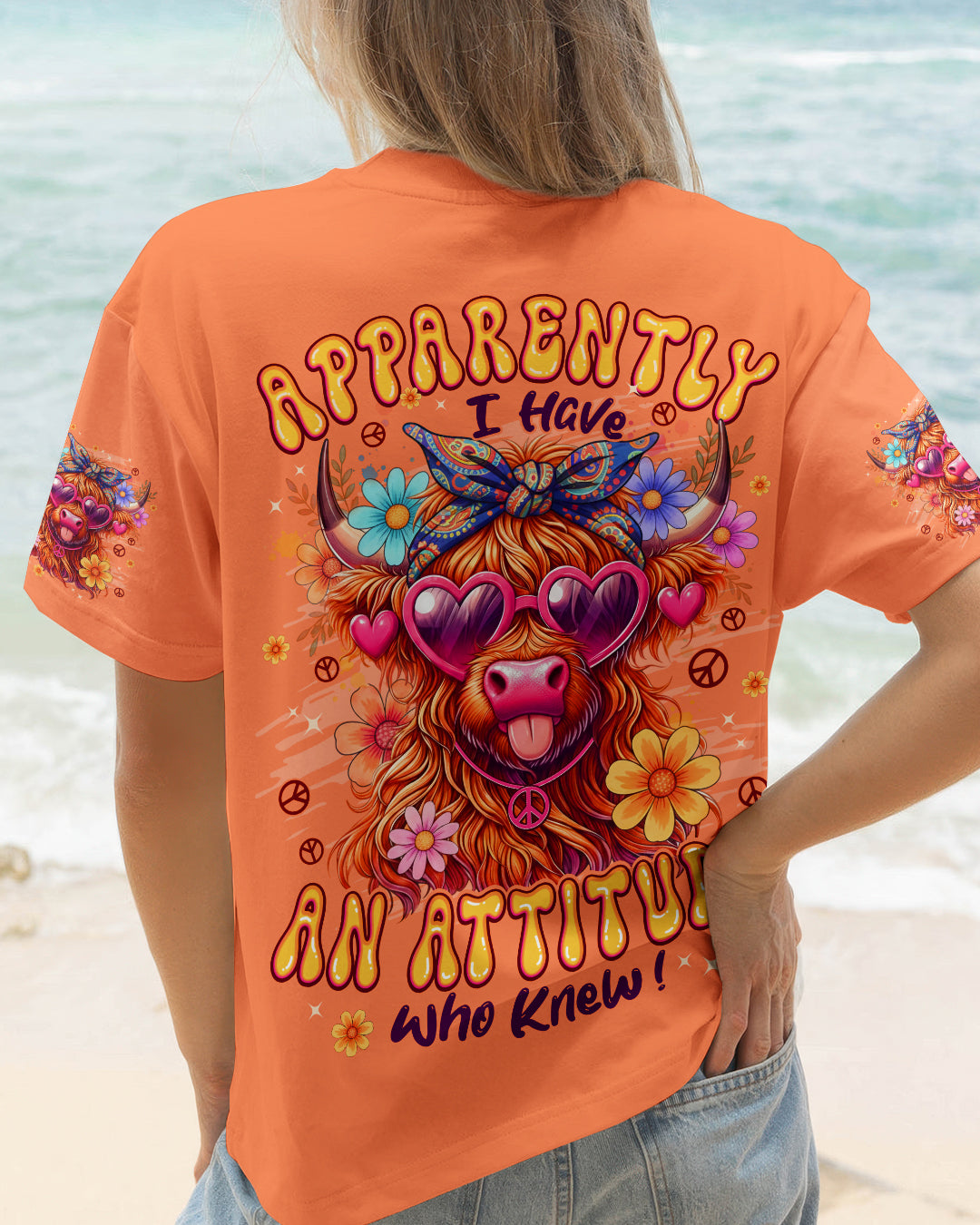 APPARENTLY I HAVE AN ATTITUDE WHO KNEW COW ALL OVER PRINT - TYPQ3012251