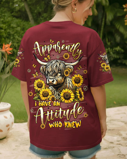 APPARENTLY I HAVE AN ATTITUDE WHO KNEW COW ALL OVER PRINT - YHLT2612253
