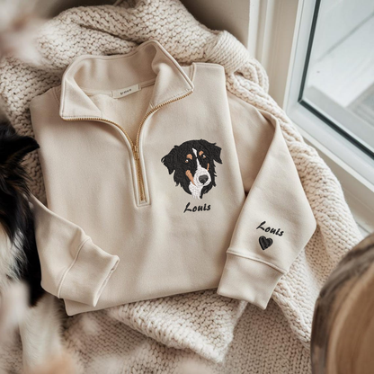 Valentine Personalized Embroidered Pet Photo Hoodie Sweatshirt T-Shirt