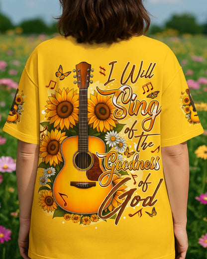 I Will Sing Of The Goodness Of God Guitar Sunflower Women's All Over Print Shirt - Tyqy2709251