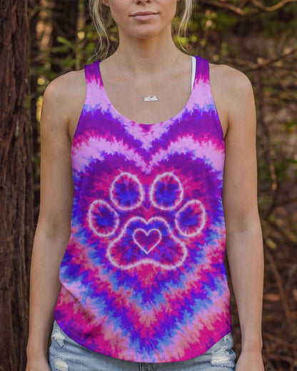 PAW PRINT PINK & PURPLE HEART SWIRL ALL OVER PRINT  - TLTW2912251