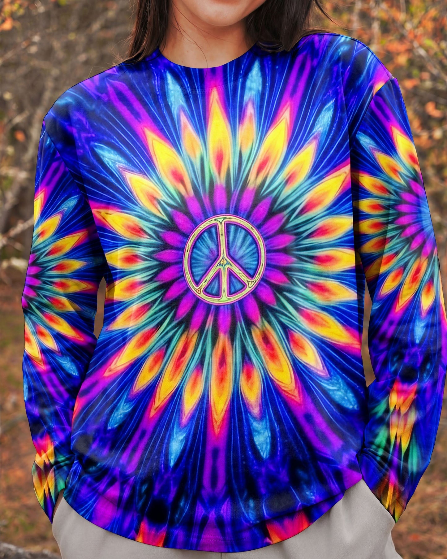 NEON COLORFUL PEACE FLOWER ALL OVER PRINT - YHHG0701261