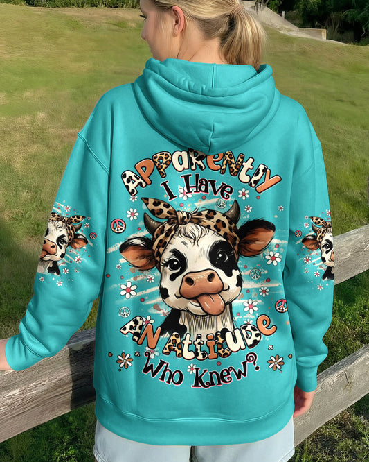 APPARENTLY I HAVE AN ATTITUDE WHO KNEW COW ALL OVER PRINT - YHHG3012251