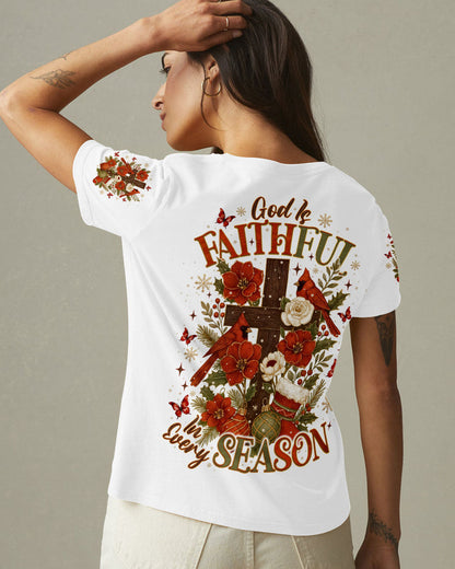 God Is Faithful Cardinal Christmas Women's All Over Print Shirt - Tlno0110253