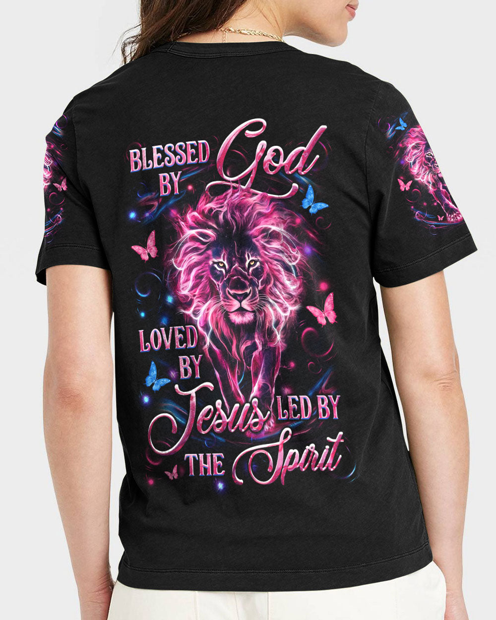 Blessed By God Loved By Jesus Lion Women's All Over Print Shirt - Yhln2909251