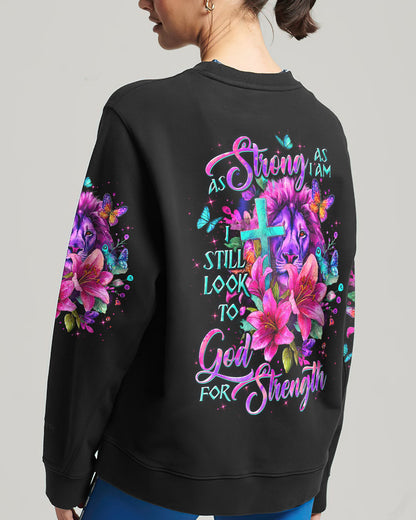 As Strong As I Am Lion Lilies Women's All Over Print Shirt - Tltw2709252