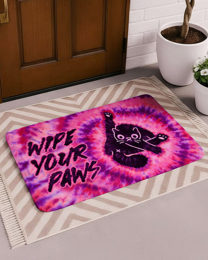 WIPE YOUR PAWS FUNNY CAT SWIRL DOORMAT  - TLTW1401261