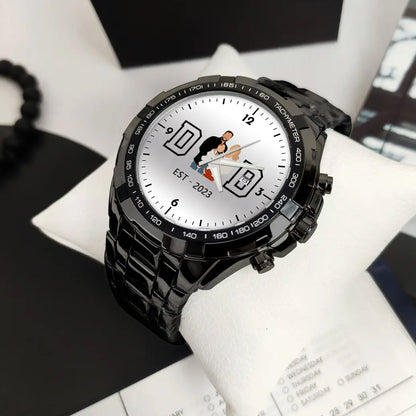 Personalized Alloy Dad Quartz Watch with Family Photos