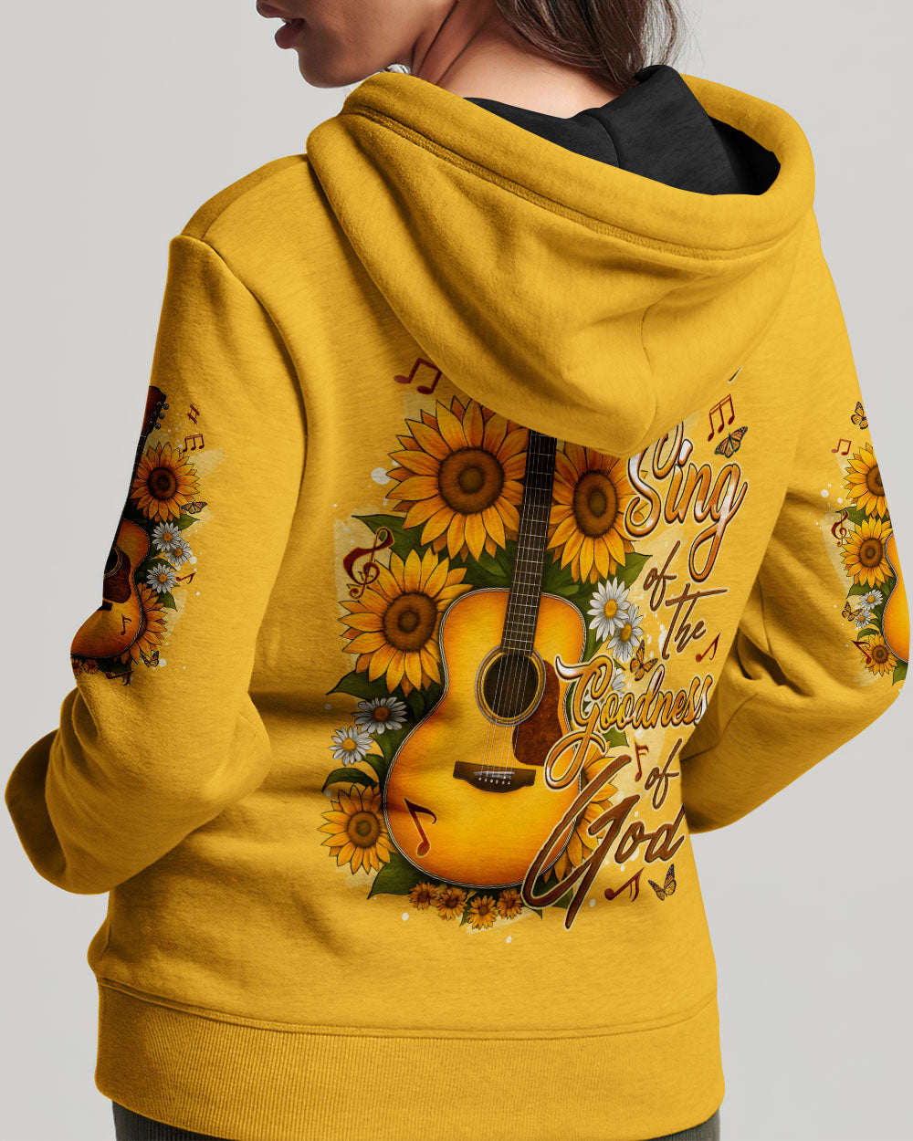 I Will Sing Of The Goodness Of God Guitar Sunflower Women's All Over Print Shirt - Tyqy2709251