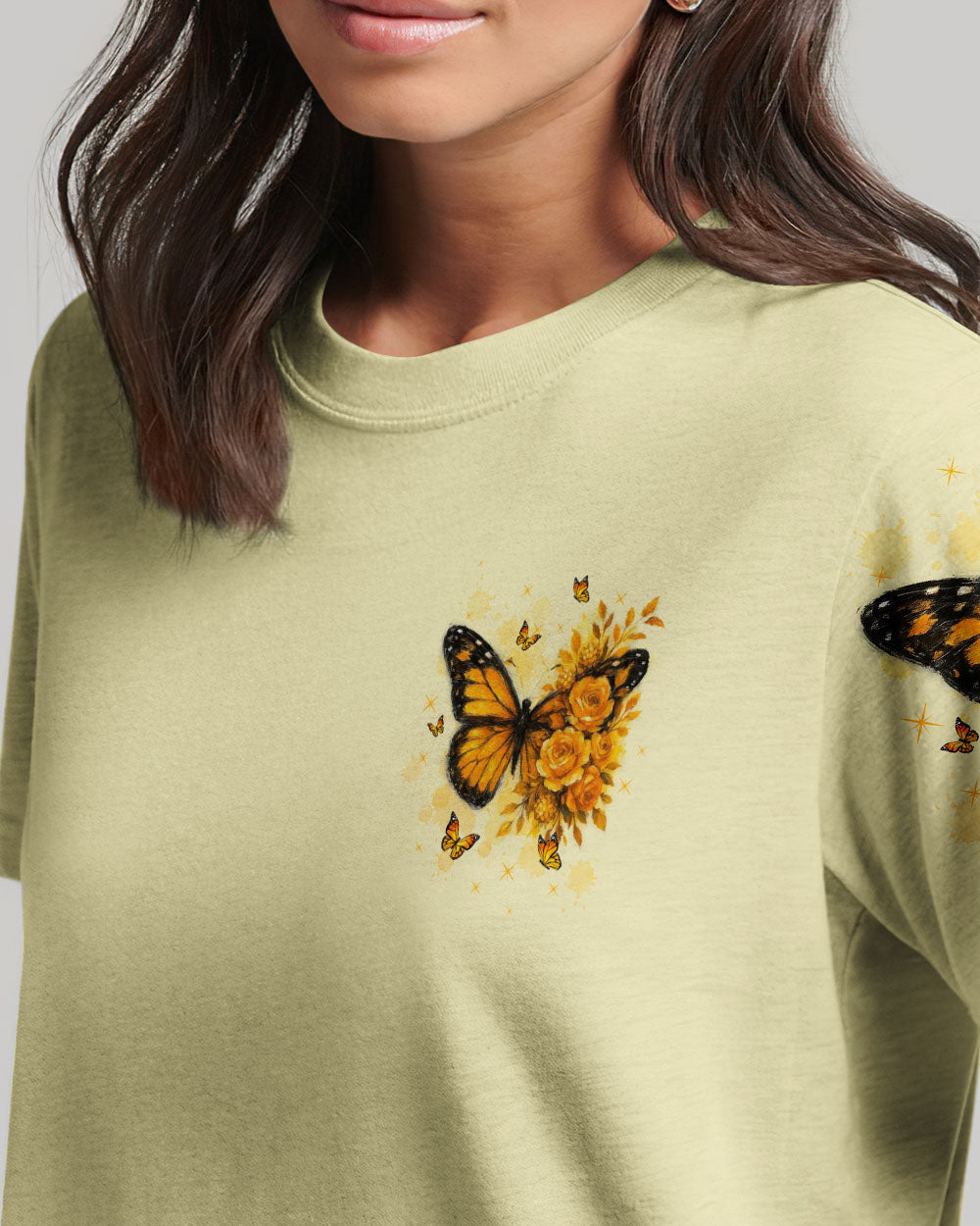 Blessed By God Loved By Jesus Butterfly Women's All Over Print Shirt - Tltw2509254