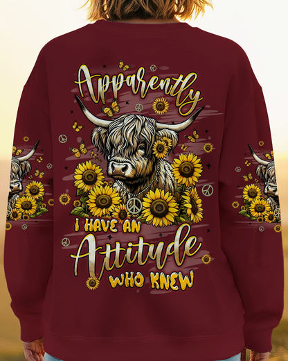 APPARENTLY I HAVE AN ATTITUDE WHO KNEW COW ALL OVER PRINT - YHLT2612253