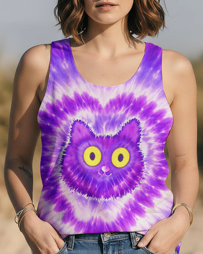 FUNNY CAT PURPLE SWIRL  ALL OVER PRINT - TLTW0801261