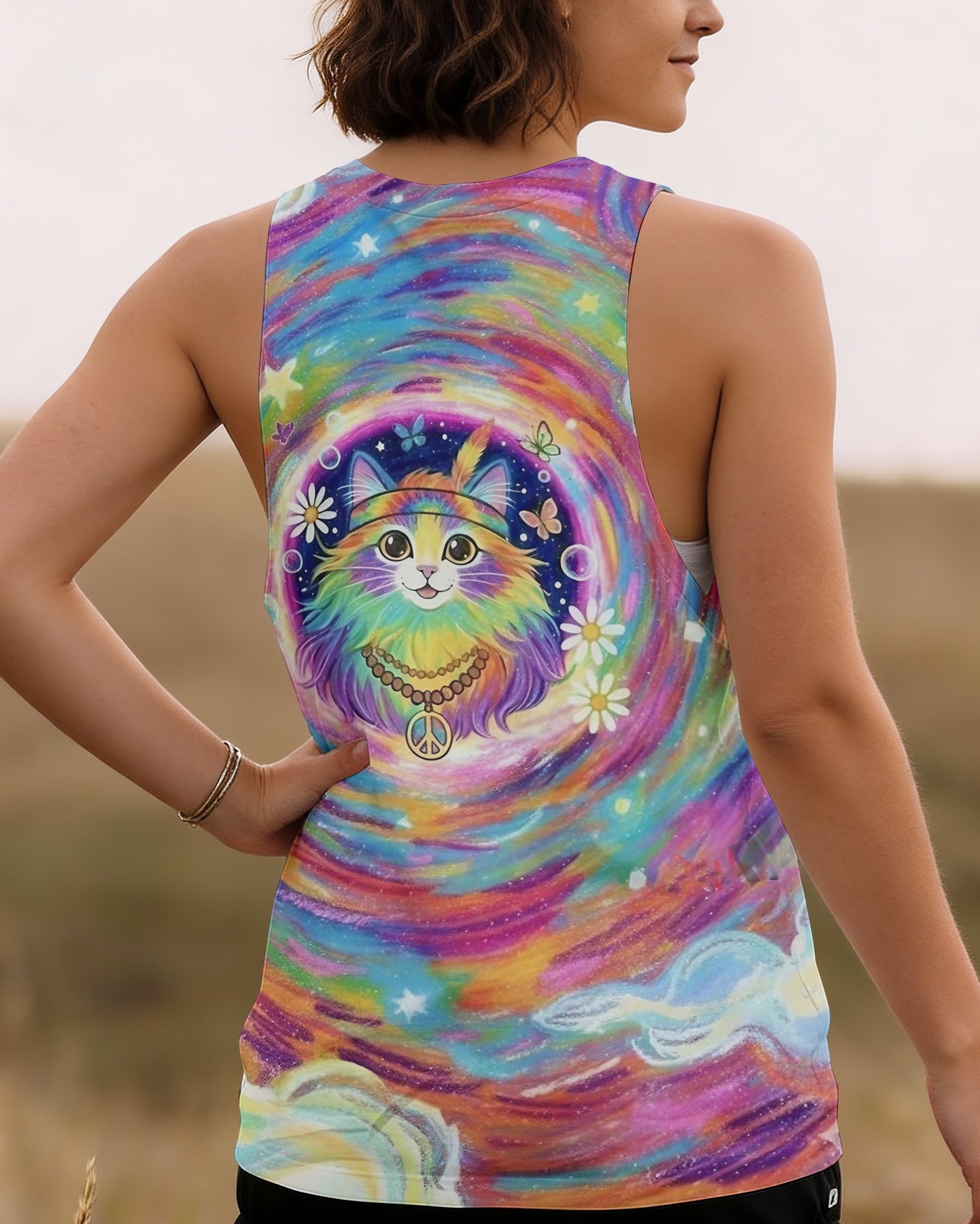 GROOVY GALAXY CAT ALL OVER PRINT - YHLT0801261