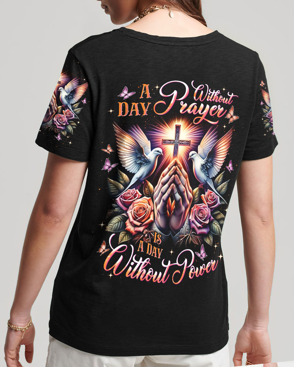 A Day Without Prayer Is A Day Without Power Women's All Over Print Shirt - Tlnt2609251