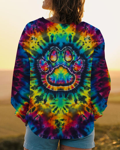 PAW PRINT VIBES TIE DYE ALL OVER PRINT - KMTM0511257