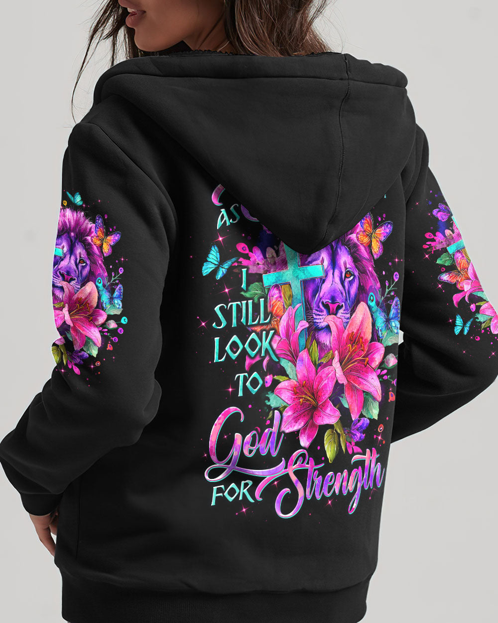 As Strong As I Am Lion Lilies Women's All Over Print Shirt - Tltw2709252