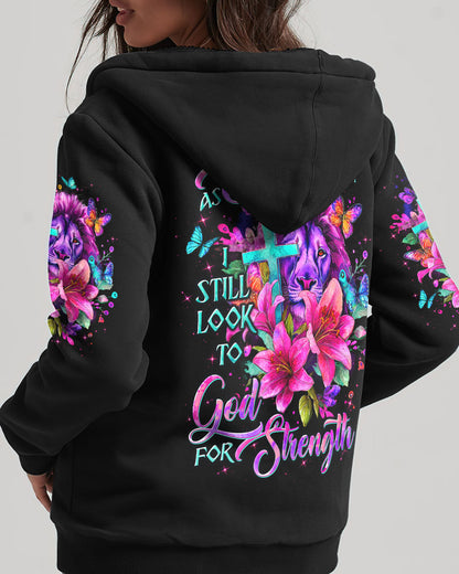 As Strong As I Am Lion Lilies Women's All Over Print Shirt - Tltw2709252