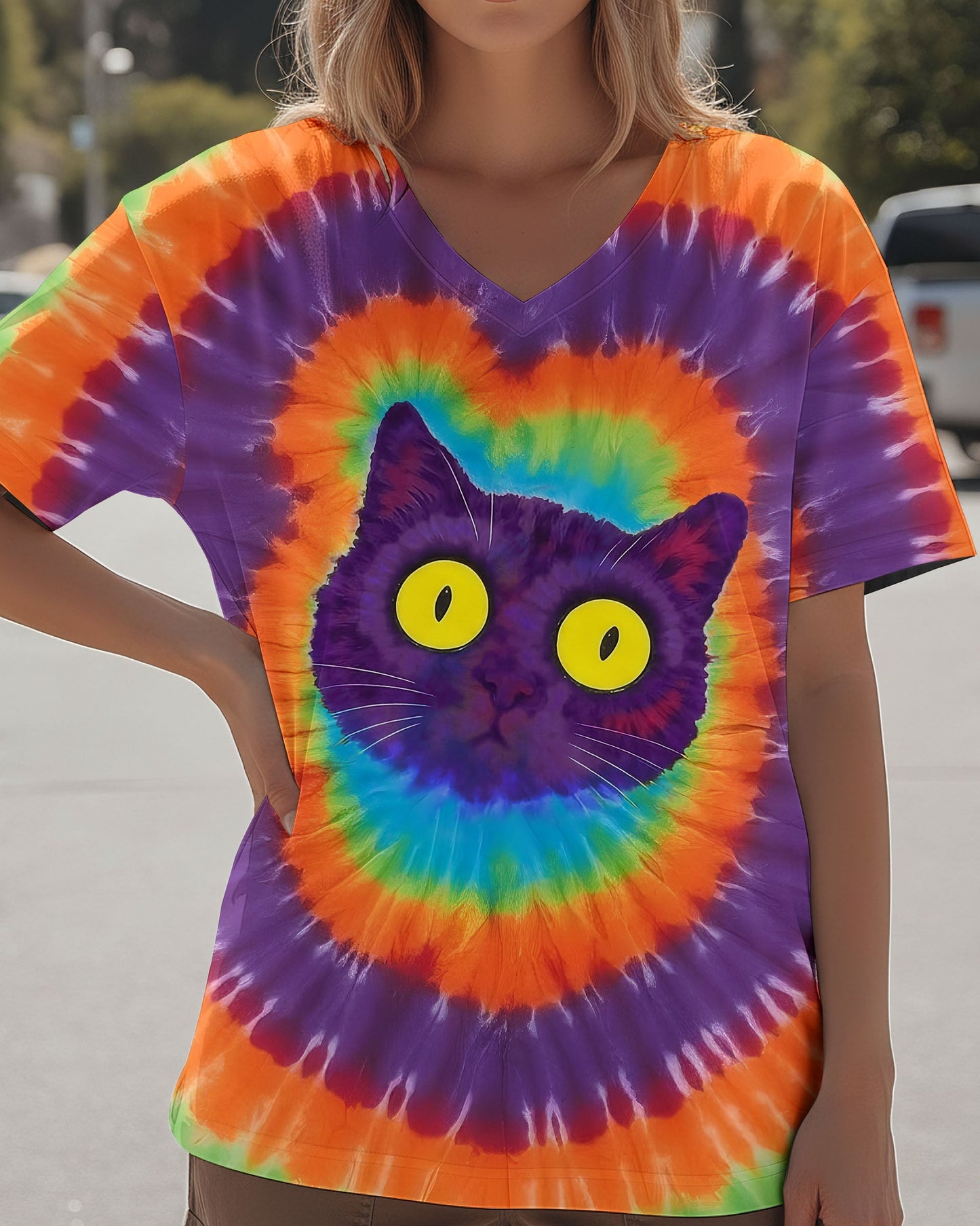 FUNNY CAT SWIRL ALL OVER PRINT - TLNO0901261