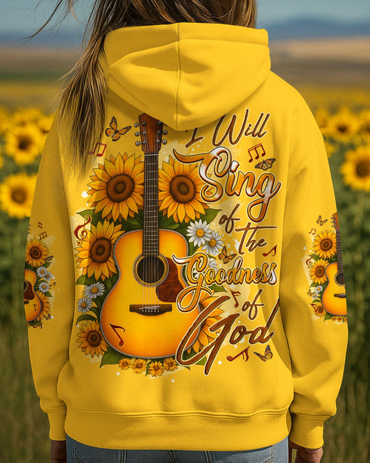 I Will Sing Of The Goodness Of God Guitar Sunflower Women's All Over Print Shirt - Tyqy2709251