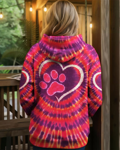 PAW PRINT HEART SWIRL ALL OVER PRINT  - TLNO0501262