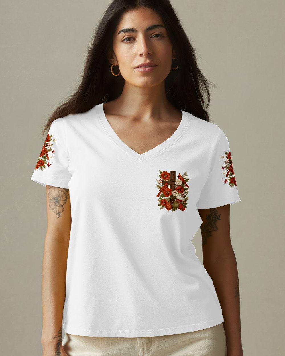 God Is Faithful Cardinal Christmas Women's All Over Print Shirt - Tlno0110253