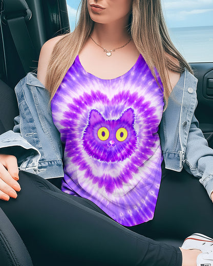 FUNNY CAT PURPLE SWIRL  ALL OVER PRINT - TLTW0801261