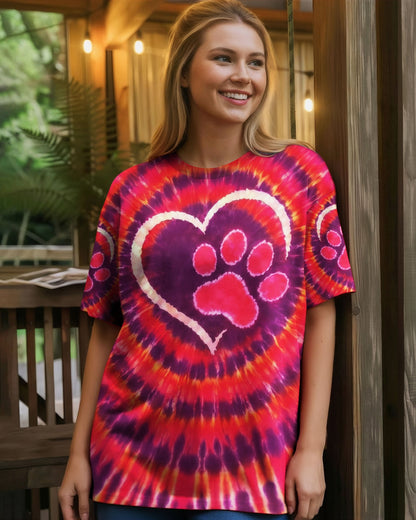 PAW PRINT HEART SWIRL ALL OVER PRINT  - TLNO0501262