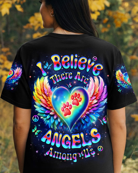 I BELIEVE THERE ARE ANGELS AMONG US PAW PRINT ALL OVER PRINT - YHHN2912253