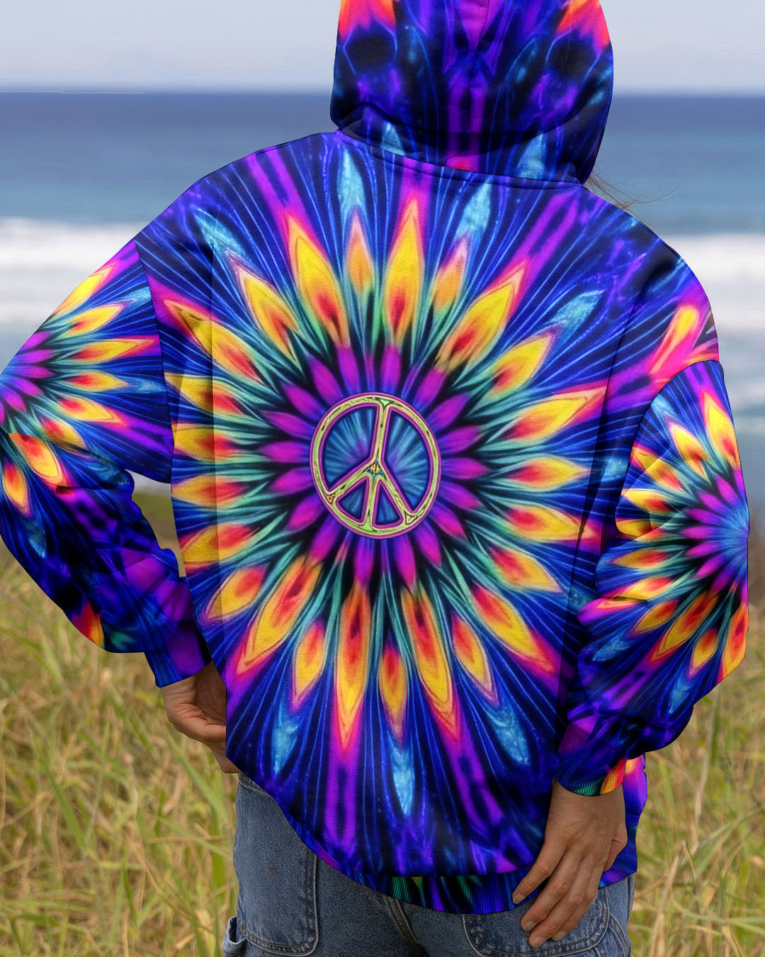 NEON COLORFUL PEACE FLOWER ALL OVER PRINT - YHHG0701261