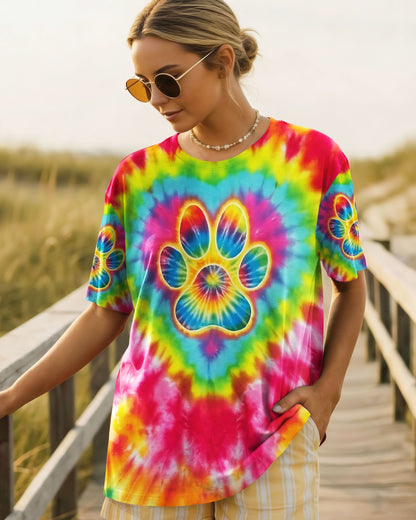 PAW PRINT COLORFUL SWIRL ALL OVER PRINT  - TLNO3012252