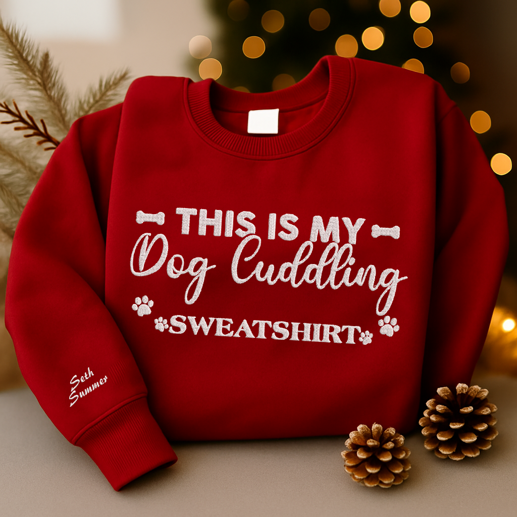 Personalized Embroidered This Is My Pet Cuddling Sweatshirt Hoodie