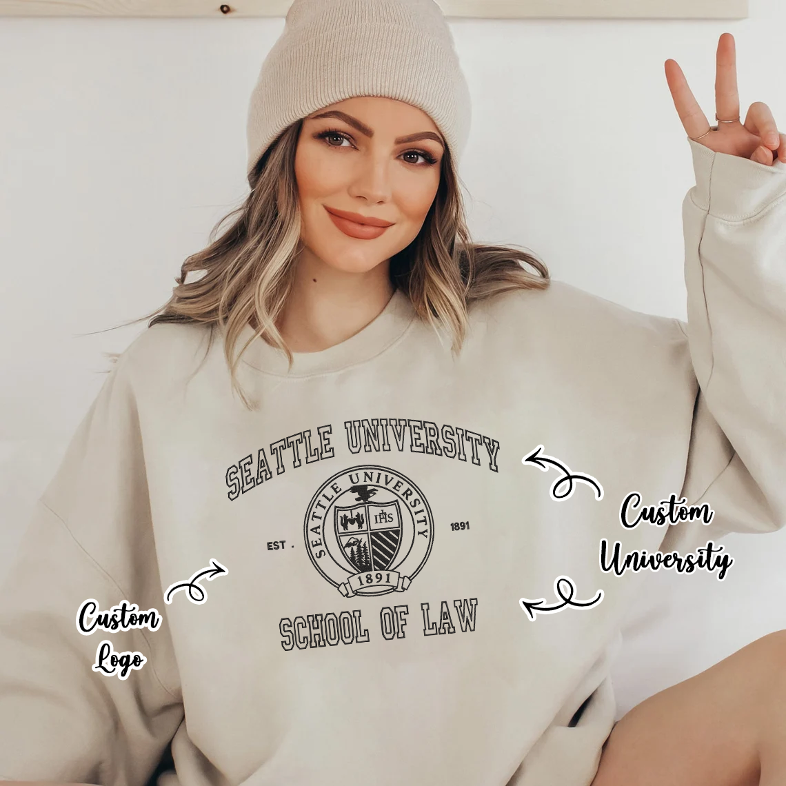 Personalized Embroidered Custom University Hoodie Sweatshirt T-Shirt