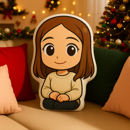 Personalized Photo Chibi Style 2-Side Printed Custom Shape Pillow