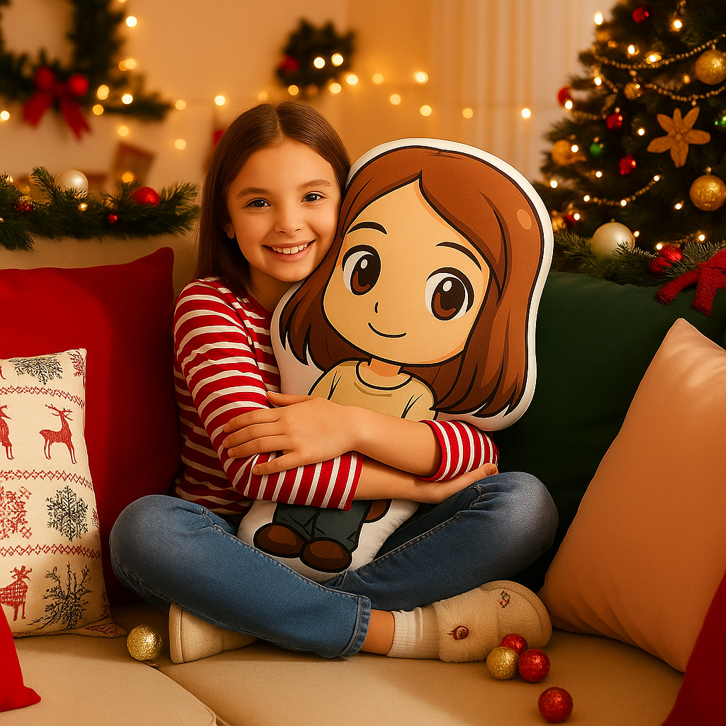 Personalized Photo Chibi Style 2-Side Printed Custom Shape Pillow