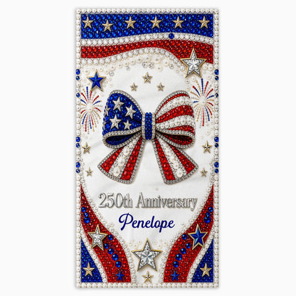 Personalized 4th of July Beach Towel Custom Name USA Flag Beach Towels GradoCreations