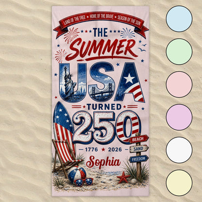 Personalized Microfiber Beach Towel Custom Design USA Gift Beach Towels GradoCreations