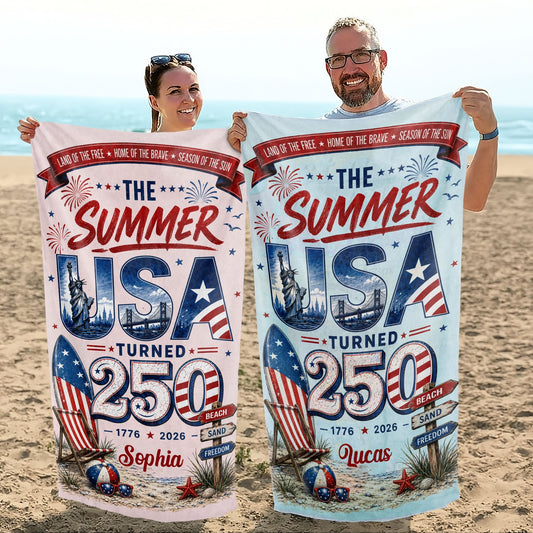 Personalized Microfiber Beach Towel Custom Design USA Gift Beach Towels GradoCreations