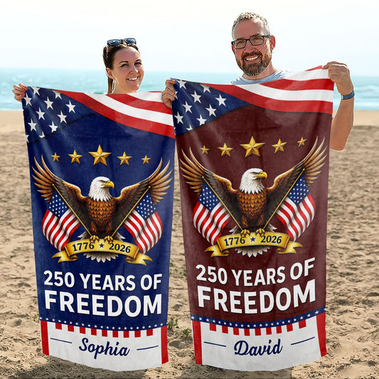 Personalized Microfiber Beach Towel USA Flag Gift for Dad Beach Towels GradoCreations