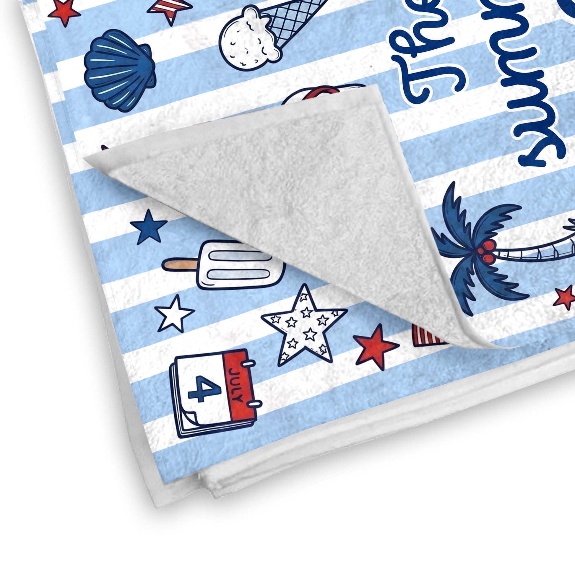 Personalized USA Flag Microfiber Beach Towel Gift for Family Beach Towels GradoCreations
