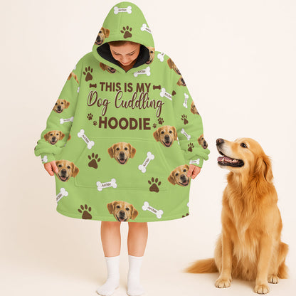 Personalized Pet Photo And Name This Is My Dog Cuddling Oodie Blanket Hoodie