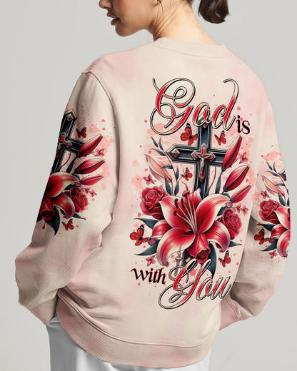 (Hot Deal) God Is With You Lilies Cross Women's All Over Print Shirt  -  Tltr0702252