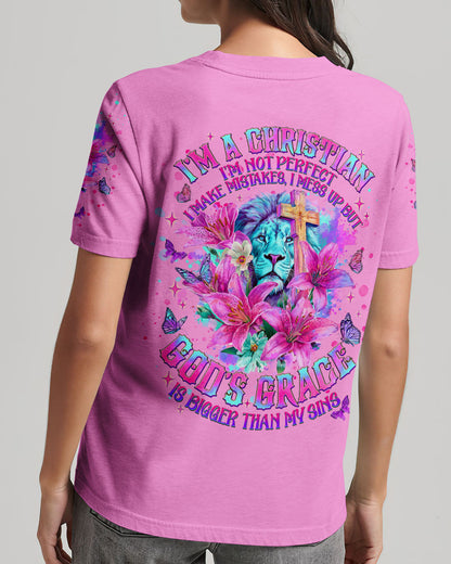 God's Grace Is Bigger Than My Sins Lion Lilies Women's All Over Print Shirt  - Tlnt2709251