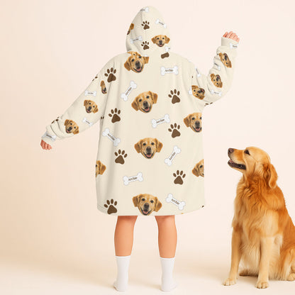 Personalized Pet Photo And Name This Is My Dog Cuddling Oodie Blanket Hoodie