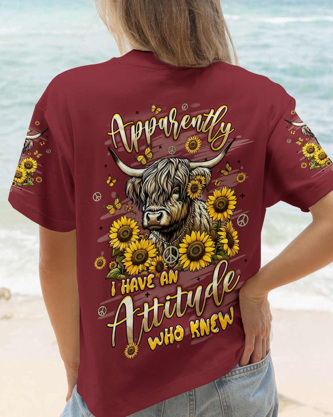 APPARENTLY I HAVE AN ATTITUDE WHO KNEW COW ALL OVER PRINT - YHLT2612253