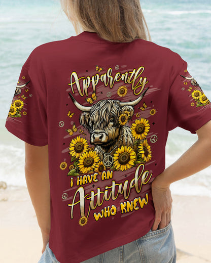 APPARENTLY I HAVE AN ATTITUDE WHO KNEW COW ALL OVER PRINT - YHLT2612253