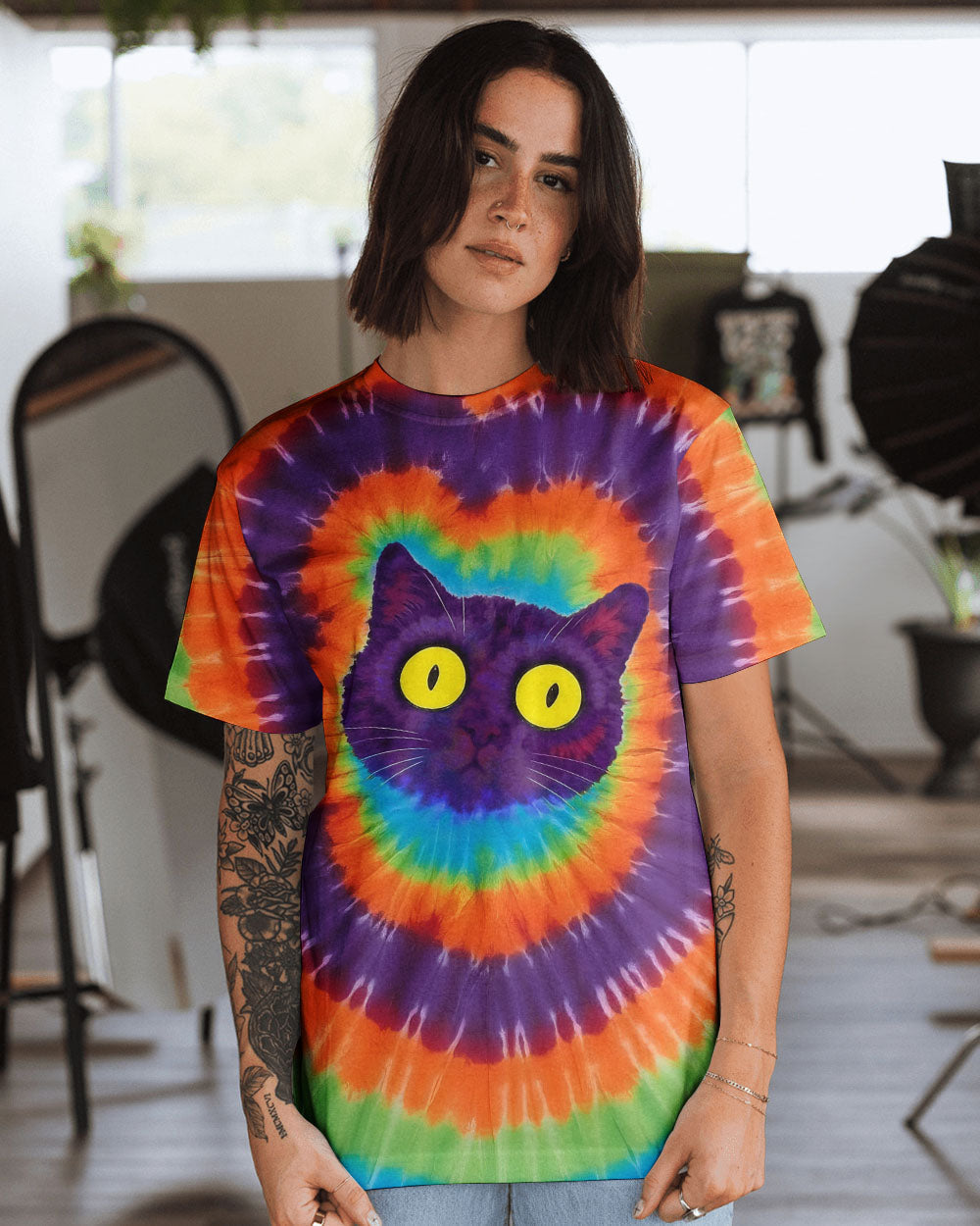 FUNNY CAT SWIRL ALL OVER PRINT - TLNO0901261