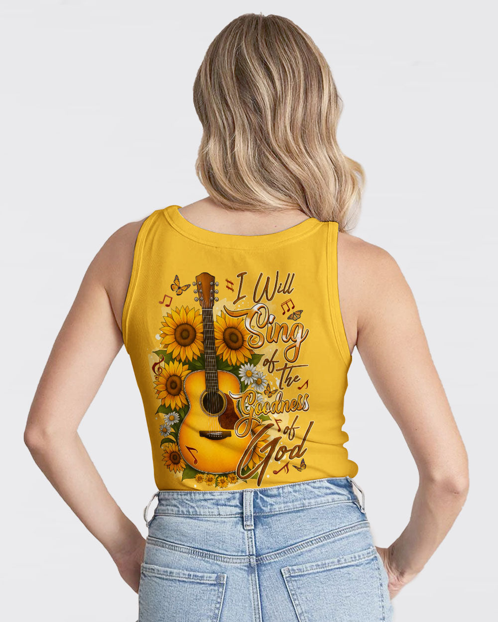 I Will Sing Of The Goodness Of God Guitar Sunflower Women's All Over Print Shirt - Tyqy2709251