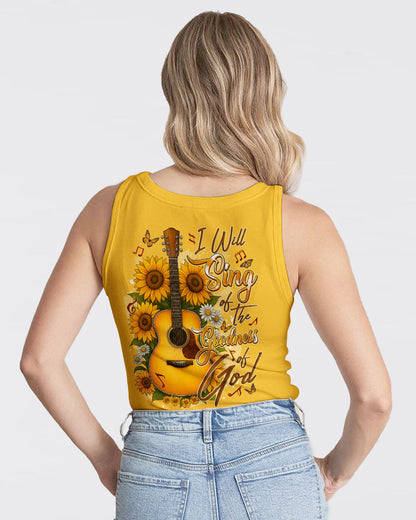 I Will Sing Of The Goodness Of God Guitar Sunflower Women's All Over Print Shirt - Tyqy2709251